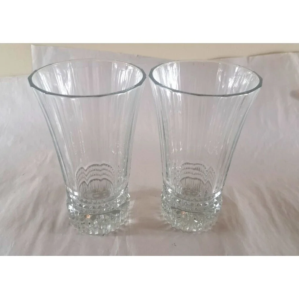 2 Cristal D'Arques Durand Victoria Crystal 16 oz Tumbler Water Glass Fluted 6.5